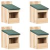 vidaXL Къщи за птици, 4 бр, 12x16x20 см, чам