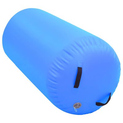 vidaXL Надуваем гимнастически цилиндър с помпа 120x90 см PVC син