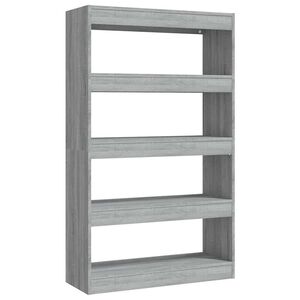vidaXL Библиотека/разделител сив сонома 80x30x135 см инженерно дърво