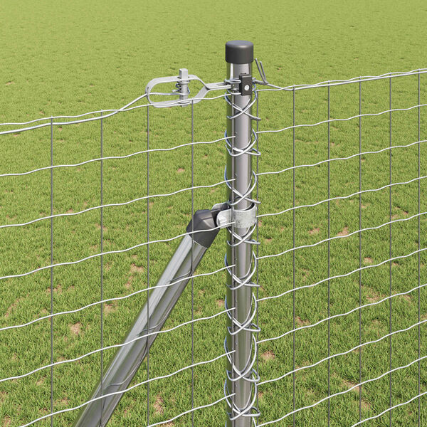 vidaXL Стълб за ограда. Друг 26 pcs Сив 3,2 x 3,2 x 170 см Стомана