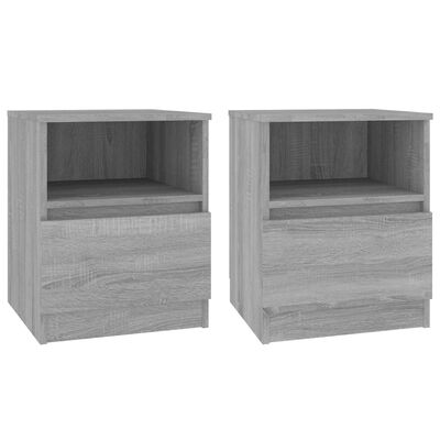 vidaXL Нощни шкафчета, 2 бр, сив сонома, 40x40x50 см, инженерно дърво