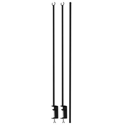 ProGarden Декоративен прът за маса със закрепваща скоба, метал, черен