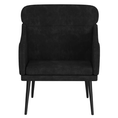 vidaXL Кресло, черно, 63x76x80 см, кадифе