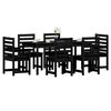 vidaXL Градински трапезен комплект от 7 части, черно, масивен бор