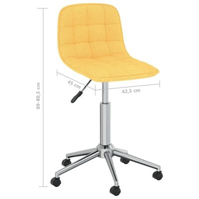 vidaXL Въртящи се трапезни столове, 2 бр, жълти, текстил