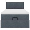 vidaXL Османска легло с матрак и LED, тъмносиво, 80x200 см, кадифе
