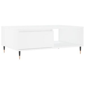 vidaXL Кафе маса, бяла, 90x60x35 см, инженерно дърво