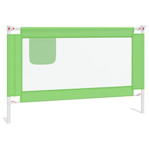 vidaXL Ограничител за бебешко легло, зелен, 120x25 см, плат