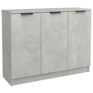 vidaXL Сайдборд, бетонно сив, 90,5x30x70 см, инженерно дърво