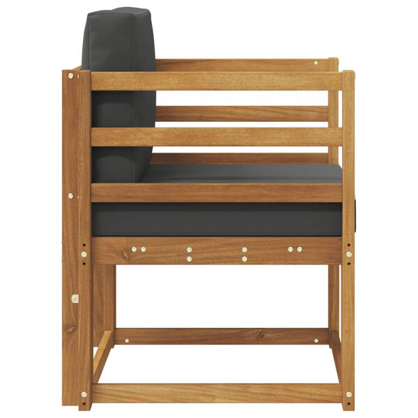 vidaXL Външен диван Солидно акациево дърво и полиестер Естествен