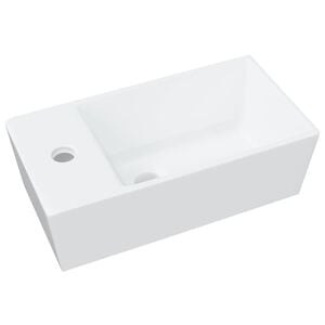 vidaXL Мивка бяла 48x25x15 см керамика
