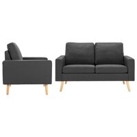 vidaXL Комплект диван и фотьойл, текстил, тъмносиви