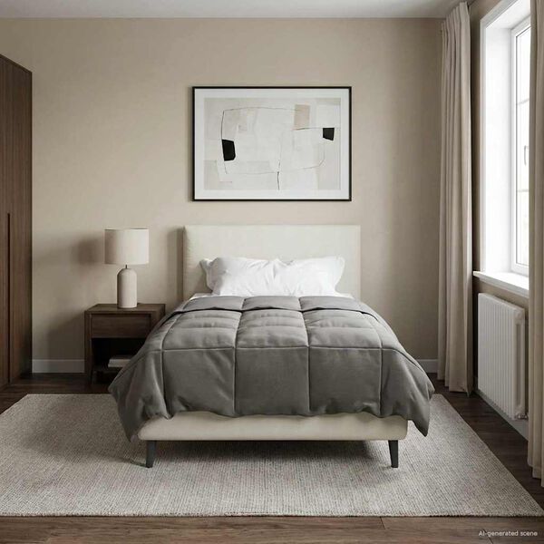 vidaXL Пълно годишно юрганче Светлосиво 155 x 200 см Микрофибър