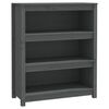 vidaXL Библиотека, сива, 80x35x97 см, бор масив