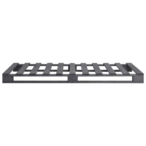 vidaXL Палетна рамка за легло, сива, бор масив, 100х200 см