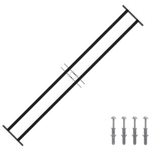 vidaXL Прозоречна решетка Черно 176 x 30 см Прахово боядисана стомана