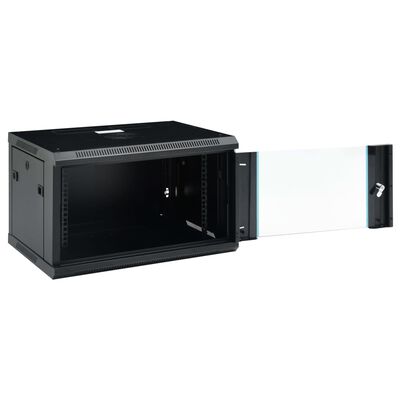 vidaXL 6U Сървърен шкаф за стенен монтаж, 19", IP20, 600x450x375 мм