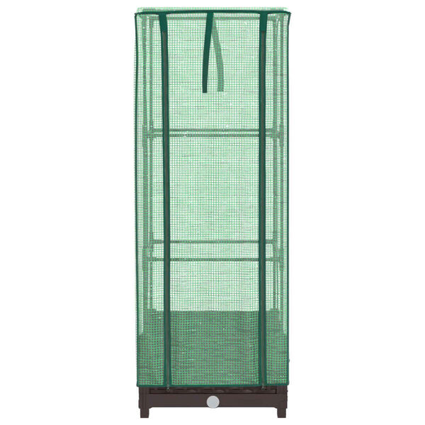 vidaXL Повдигнато легло с оранжерия калъф, ратанов вид, 40x40x123 см