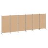 vidaXL Делител за стая с 6 панела Бежово 520 x 180 cm Текстил