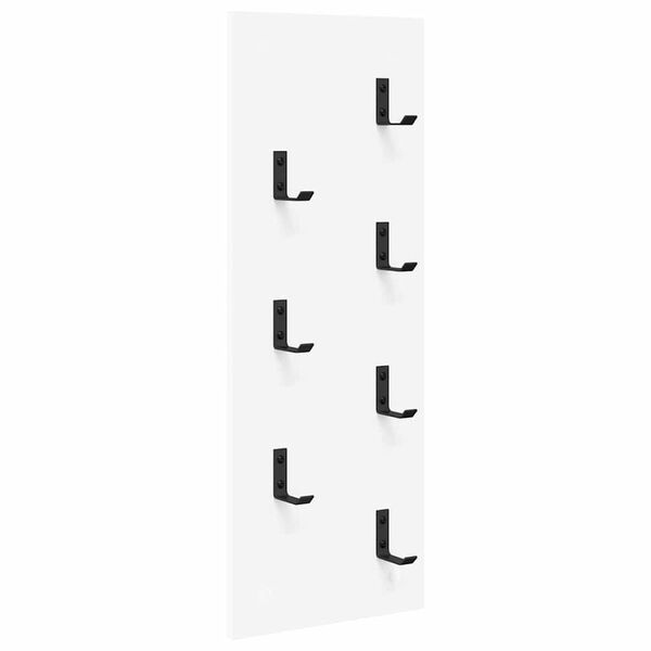 vidaXL Стенен закачалка за палта Бяло 30 x 1,5 x 80 см Инженерно дърво