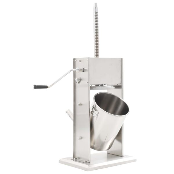 vidaXL Ръчна пълначка за наденици, сребриста, 10 л, неръждаема стомана