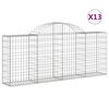 vidaXL Габионни кошници арка 13 бр 200x30x80/100 см поцинковано желязо