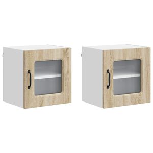 vidaXL Панел за миялна машина Kalmar 2 pcs Сонома дъб 40 x 31 x 40 см