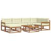vidaXL Комплект дивани за открито 7 pcs Натурален и Крема