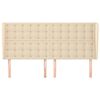 vidaXL Горна табла за легло с уши, кремава, 183x23x118/128 см, плат