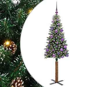 vidaXL Тясно коледно дърво Зелен 150 cm ПВЦ и масивно борово дърво