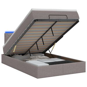 vidaXL Отоман с матрак и LED с LED ленти Таупе 120 x 200 cm Текстил