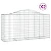 vidaXL Габионни кошници арка 2 бр 200x50x100/120 см поцинковано желязо