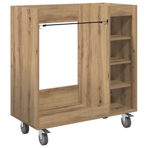 vidaXL Голф шкаф с колело Едноцветен Дъб 90 x 45 x 98 см