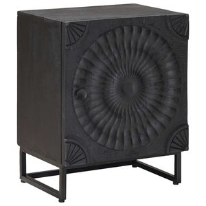 vidaXL Ръчно изработен нощен шкаф Черно 40 x 30 x 50 cm