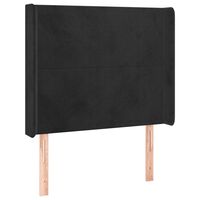 vidaXL Горна табла за легло с уши, черна, 83x16x118/128 см, кадифе