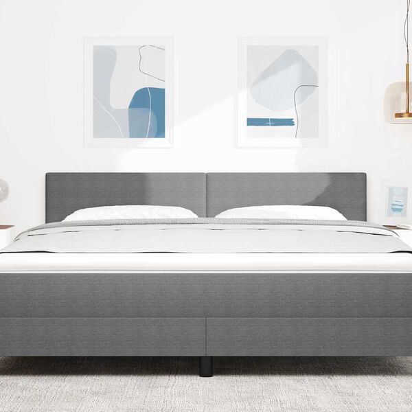 vidaXL LED глава С LED лентисти светлини Светлосиво 180 cm Полиестер