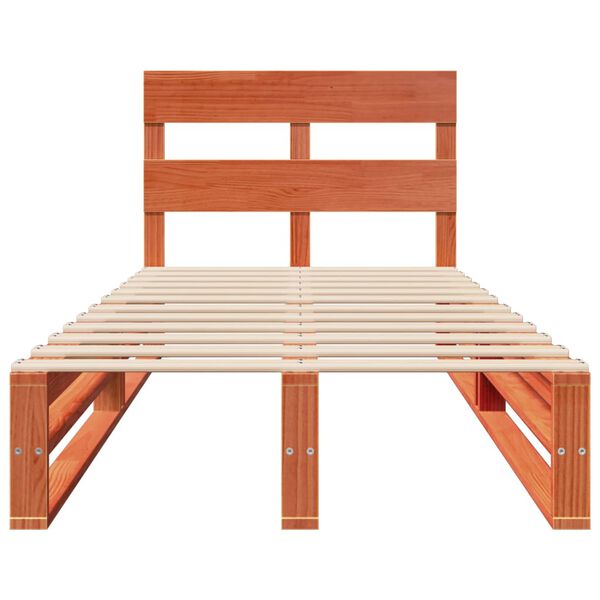 vidaXL Рамка за легло без матрак, восъчнокафяв, 100x200 см, бор масив