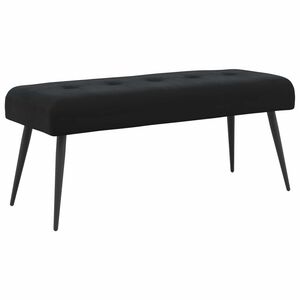 vidaXL Пейка с копчета Черно 110 x 40 x 46 cm Кадифе