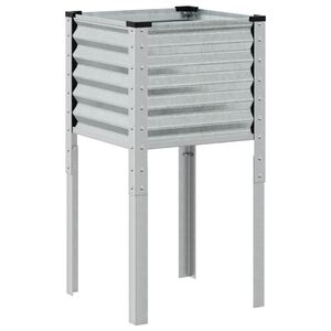 vidaXL Градинска саксия 45x45x88 см, поцинкована стомана
