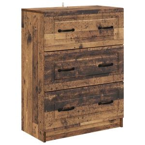 vidaXL Чекмеджетен шкаф Старо дърво 66 x 34,5 x 87 см