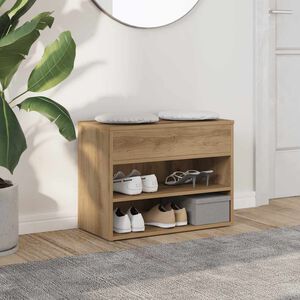 vidaXL Пейка за обувки Дъб артизан 60x30x45 см Инженерна дървесина