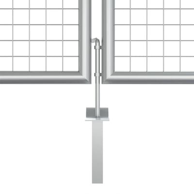 vidaXL Градинска порта, поцинкована стомана, 415x175 см, сребриста