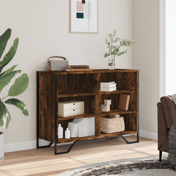 vidaXL Бюфет, кафяв дъб, 101x35,5x74,5 см, инженерно дърво