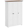 vidaXL Гардероб с 3 врати, бял, 118x50x171,5 см, бор, Panama Range
