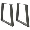 vidaXL Крака за трапезна маса, V-образни, 2 бр., антрацит, 80x(72-73,3) см, стомана