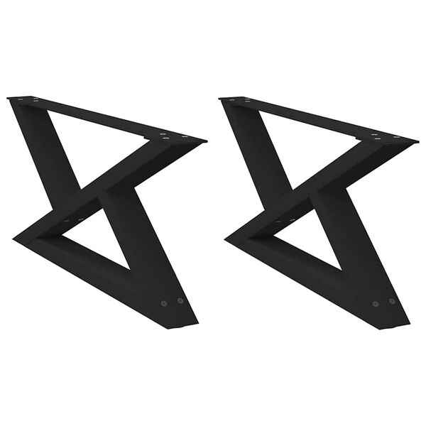 vidaXL Крака за масичка за кафе, 2 бр., черни, 70 x (30-31,3) см, стомана