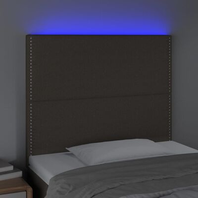 vidaXL LED горна табла за легло, таупе, 80x5x118/128 см, плат