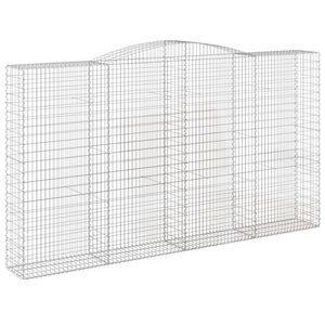 vidaXL Дъговидна габионна кошница 400x50x220/240 см поцинковано желязо