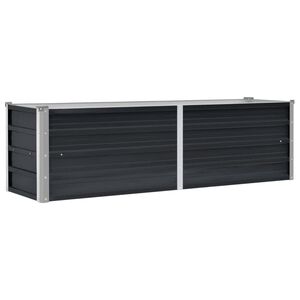 vidaXL Градинска висока леха антрацит 160x40x45 см поцинкована стомана