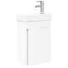 vidaXL Мивка за баня със смесител Бяло 40,5 x 22,5 x 62 см